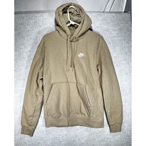 Nike Men's Sportswear Club Fleece Hoodie Khaki Men’s Small Sweatshirt Brown